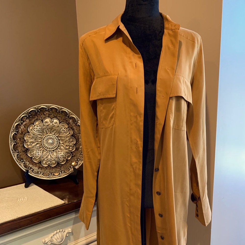 Free People 100% Silk long sleeve long dress/tunic